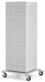 Perforovaný panel na náradie ATTRACT, otočný, 4-stranný, 1600x650x650 mm, svetlošedý