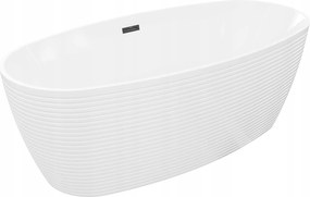 Mexen Lira voľne stojaca vaňa 170x80 cm, biela s čiernym prepadom