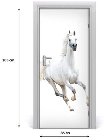 Samolepiace fototapety na dvere Biely kôň v cvale 85x205 cm