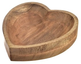 InDecor Dekoračná misa z mangového dreva Srdce, 20 x 20 x 7 cm, S