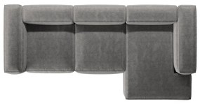 Svetlosivá menčestrová rohová pohovka (pravý roh/s leňoškou) Bergano – Cosmopolitan Design