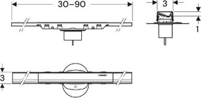 Geberit 154.446.QC.2 - Odtokový žľab CleanLine 90x3 cm antracit