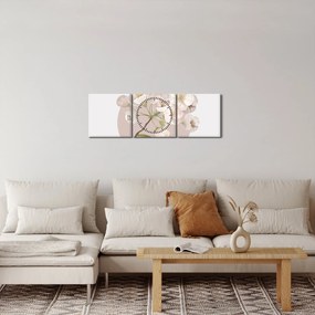 Obraz - Bloom with grace N⁰2 (s hodinami) (90x30 cm)