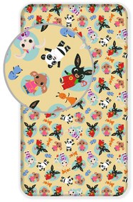 Jerry Fabrics Bavlnené napínacie prestieradlo 90x200 + 25 cm - Zajačik Bing 051