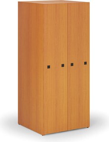 Veľkokapacitná skriňa s výsuvnými regálmi, 841 × 846 × 2000 mm, čerešňa