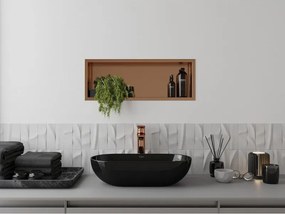 Mexen X-Wall-R, polica na zapustenie s prírubou  60 x 20 cm, medená matná - 19C0602010