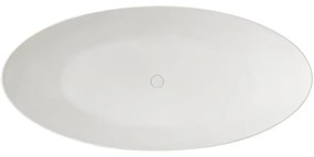 Cerano Emilia, voľne stojaca vaňa z liateho mramoru 180x85cm, biela matná, CER-CER-417536