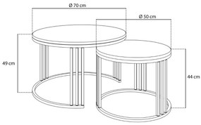 OKRÚHLY KONFERENČNÝ STOLÍK 2v1 LEONARDO 2 BIELY LESK / BIELY