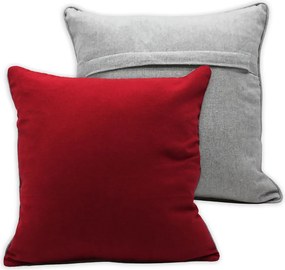 HOME ELEMENTS Obliečka na vankúš s lemom, z recyklovanej bavlny, červená + béžová