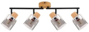 Brilagi - Bodové svietidlo HYGGE 4xE14/15W/230V kaučukovník/dymové