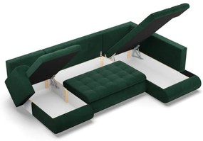 Sedacia súprava FORESTA Poso v tvare U, pravá fľaškovo zelená