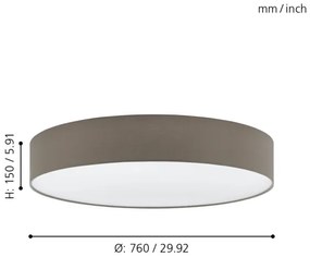 Eglo 97616 - Stropné svietidlo PASTERI 5xE27/60W/230V 76 cm