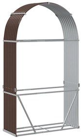 Držiak na polená hnedý 120x45x210 cm pozinkovaná oceľ