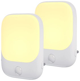 LED svietidlo do zásuvky Pati, 1x LED 0,6w, 2700k, w, senzor pohybu a súmraku
