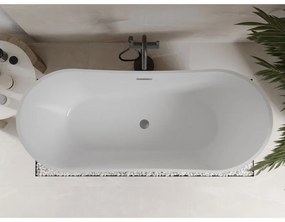 Mexen Celia, voľne stojaca vaňa 170 x 75 cm, biela-čierna, brúsený grafit prepad, 52331707575-95