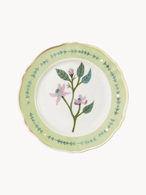 Ručne vyrobený porcelánový plytký tanier Botanica