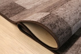 Associated Weavers 200x67 cm Protišmykový behúň na mieru Icona 44 - obšitý zo všetkých strán, hnedá, chodba / predsieň