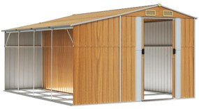 Záhradná kôlňa svetlohnedé 277x365,5x179 cm pozinkovaná oceľ