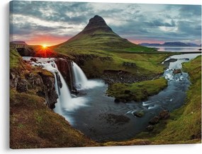 Obraz - Kirkjufell pri západe slnka (70x50 cm)