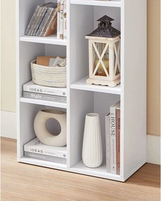 7-priehradková knižnica, polica na knihy, biela