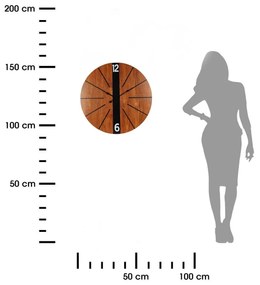 Nástenné hodiny Wooden, čierna/hnedá