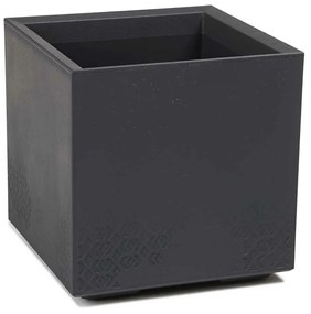 PLASTOVÝ KVETINÁČ NA KOLIESKACH BETONIQUE ECO 40X40 CM IMITÁCIA BETÓNU ANTRACITOVÁ