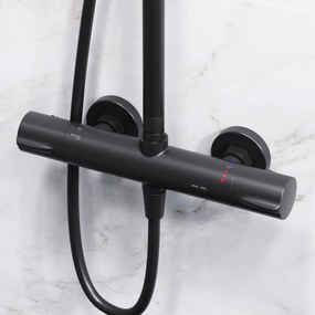 Sprchový systém AM.PM Hit F07TA422 s termostatickousprchovou batériou, čierny