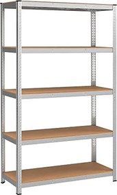 5-úrovňový oceľový regál s vysokou nosnosťou 750 kg, 60 x 120 x 200 cm, strieborný
