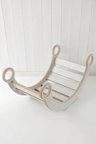 Montessori drevená hojdačka biela S Šedá