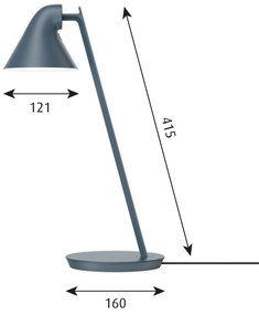 Louis Poulsen NJP Mini stolová LED lampa, modrá