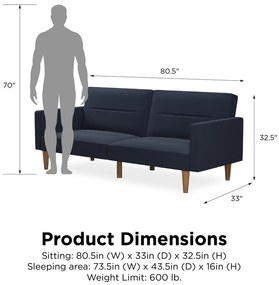 Tmavomodrá rozkladacia pohovka Støraa Mainstays