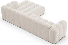 Krémovobiela ženilková rohová pohovka (pravý roh/s leňoškou) Lupine – Micadoni