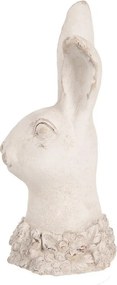 Béžová antik cementová busta králik - 12*10*24 cm
