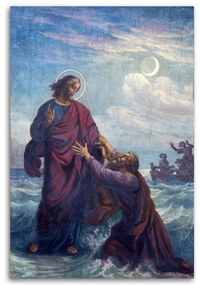 Obraz na plátně REPRODUKCE Topící se Petr a Ježíš - 60x90 cm