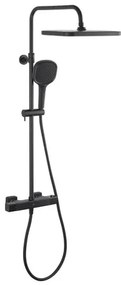 Sprchový systém SAT na stenu s termostatickou batériou čierna matná SATSSTZC, 1 ks