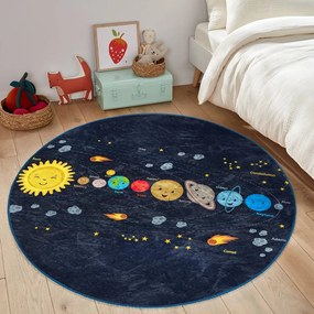 Tmavomodrý detský koberec ø 120 cm Comfort – Mila Home