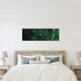 Obraz - Zelený mikroskopický záber (s hodinami) (90x30 cm)