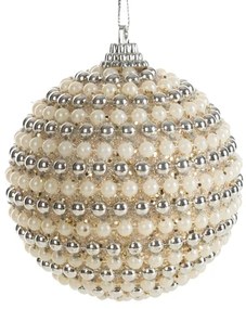 Vianočná ozdoba krémová / strieborná (6 ks)
