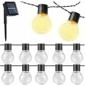BERGE Solárne reťazové svetlo záhradné LED girlanda vonkajšie 5m 10LED IP44