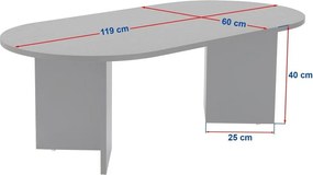 Čierny matný konferenčný stolík 60x119 cm Sable – Kalune Design
