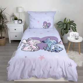 Jerry Fabrics Bavlnené obliečky 140x200 + 70x90 cm - Lilo and Stitch "Heart"