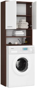 Kúpeľňová skrinka nad práčku FIN wenge / biela