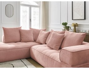 Ružová ženilková rohová pohovka (ľavý roh/do L) Whesley – Bobochic Paris