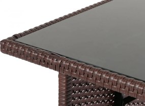 Polyratanový jedálenský stôl HWC-G16, 112x60cm - hnedá