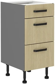 Dolná kuchynská skrinka Scarmi 40 D 3S BB PREMIUM BOX (Antracit + Herringbone scandi). Vlastná spoľahlivá doprava až k Vám domov. 1049745