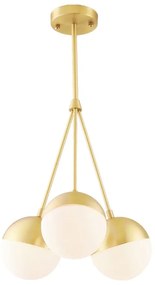 Toolight - Závesné svietidlo 3xE27 z mliečneho skla APP688-3CP, biela-zlatá, OSW-05366