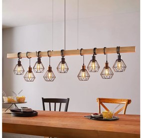 Eglo 44077 - Závesný luster na lanku TOWNSHEND 9xE27/60W/230V