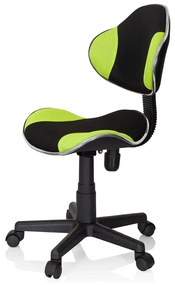 hjh OFFICE Detská otočná stolička KIDDY GTI-2 (čierna/zelená) (100293482)