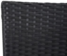 Záhradná lavica so stolíkom E24 - umelý ratan, 132cm - Čierna, sedáky tmavosivá