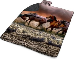 Sablio Plážová deka Kone vo vode: 200x140 cm